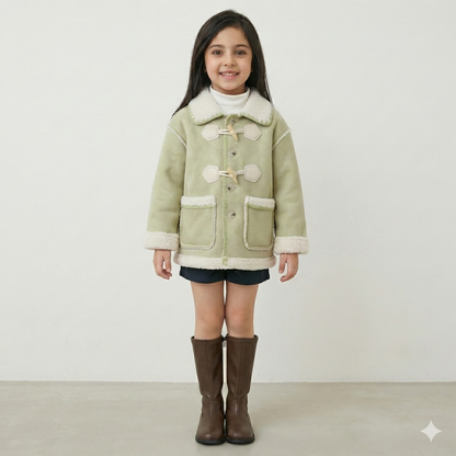 Kids Premium Suede Winter Jacket with Warm Wool Lining
